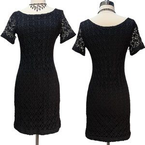 Vintage black cotton lace dress